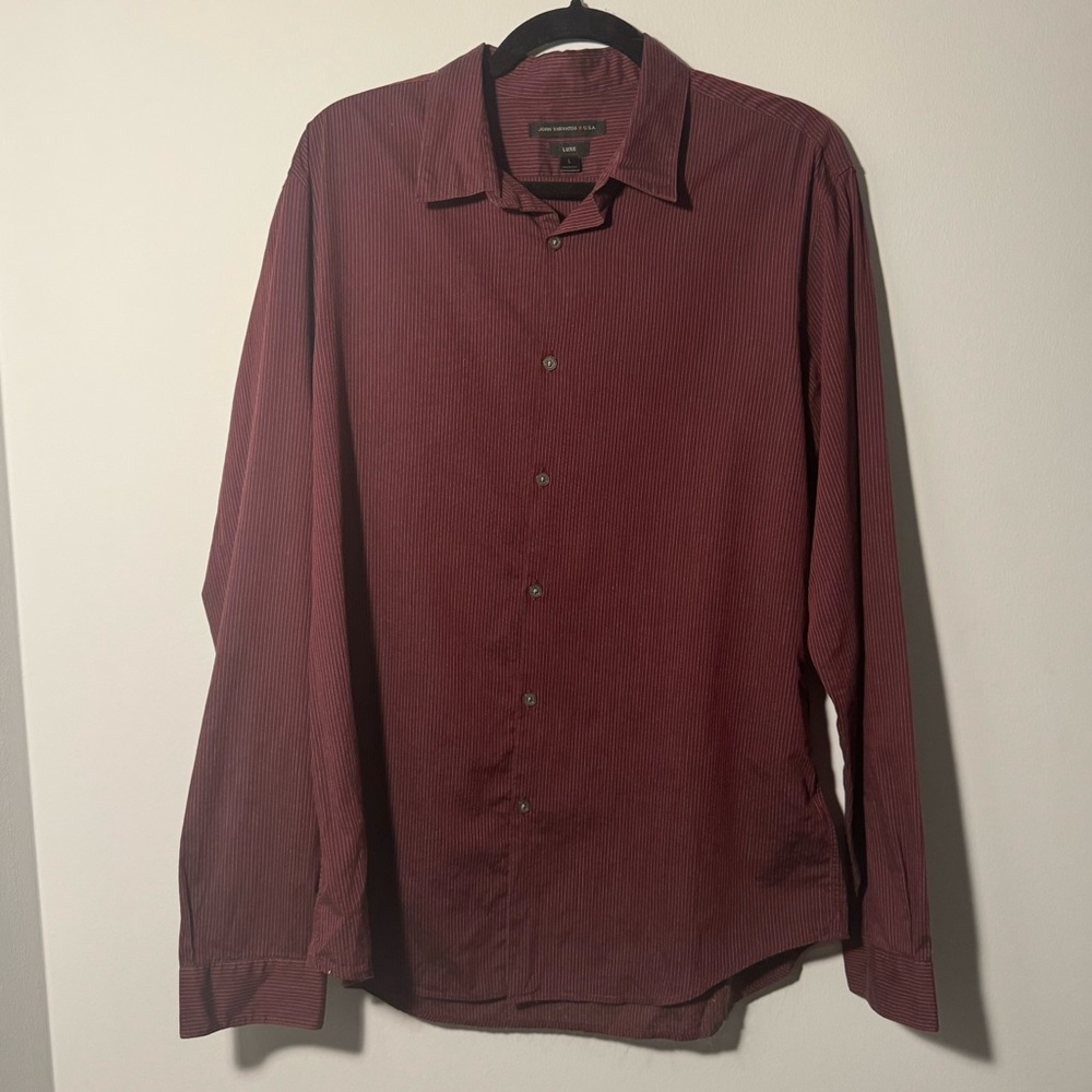JOHN VARVATOS BURGENDY BUTTON DOWN SHIRT